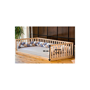 Montessori Doğal Ahşap Karyola Kanepe Model