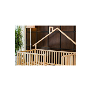 Montessori Çatılı Ahşap Çocuk Yer Yatağı 90x190 cm