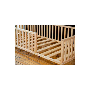 Montessori Çatılı Ahşap Çocuk Yer Yatağı 80x180 cm
