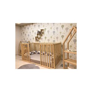 Montessori Bebek Ve Çocuk Karyolası Doğal Ahşap Yatak