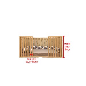 Montessori Bebek Ve Çocuk Karyolası Doğal Ahşap Yatak 70x130 cm