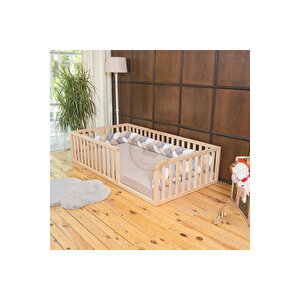 Montessori Doğal Ahşap Yer Yatağı 90x190 cm
