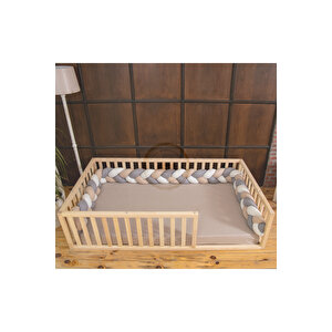 Montessori Doğal Ahşap Yer Yatağı 60x120 cm