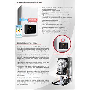 Airfel Maestro Optimum 20/24 Kw (17.000) Kcal Tam Yoğuşmalı Kombi