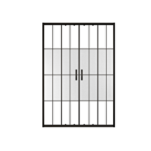 Durul Duşakabin Ön Cephe 5mm Siyah Çizgi Karolaj Ortası Buzlu Yükseklik 190 Cm - Ölçü : 169 Cm