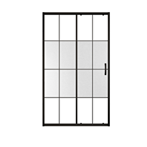 Durul Duşakabin Ön Cephe 5mm Siyah Çizgi Karolaj Ortası Buzlu Yükseklik 190 Cm - Ölçü : 120 Cm