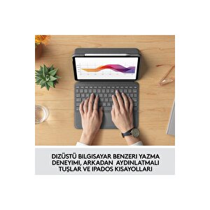 Folio Touch Ipad Air 4. Ve 5. Nesil Ile Uyumlu Aydınlatmalı Klavyeli Kılıf - İngilizce