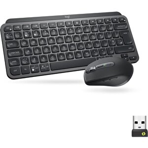 Mx Keys Mini Combo Bolt Alıcılı Aydınlatmalı Kablosuz İngilizce Klavye Ve Mx Anywhere 3 Mouse Seti - Koyu Gri