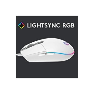 G102 Lightsync Optik Kablolu Oyuncu Mouse Beyaz