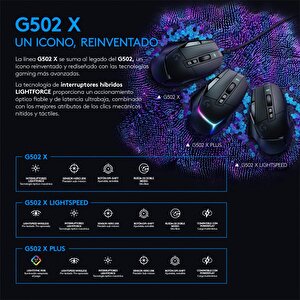 Logitech G502 X Kablolu Hero 25k Sensörlü Rgb Aydınlatmalı Oyuncu Mouse - Siyah