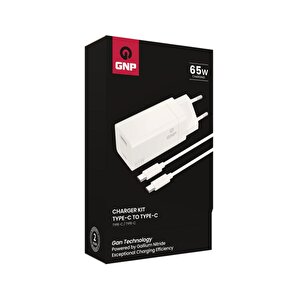 Gnp 65w  Gan Type-c To Type -c Seyahat Şarj Aleti Beyaz