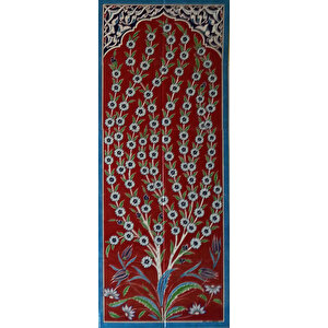 40x100 Cm Ed 708 Hayat Ağacı El Dekoru Çini Pano