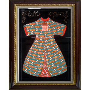 80x100 Cm Ed 681 Yeşil Cintemani Kaftan Çini Pano