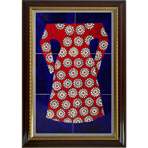 40x60 Cm Ed 654 Kırmızı Dönence Kaftan Çini Pano