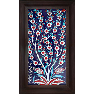 20x40 Cm Ed 162 Hayat Ağacı El Dekoru Çini Pano
