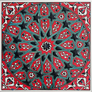 20x20 Cm Ed 320 İznik Desen Geometrik Kütahya Çini Karo