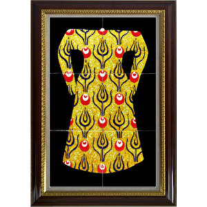 40x60 Cm Ed 655 Yaldızlı Kaftan Çini Pano