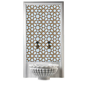 60x100 Cm Sp 89-v Sarı Beyaz Serigraf Türk Hamamı Pano