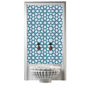 60x100 Cm Sp 89-v Turkuaz Beyaz Serigraf Türk Hamamı Pano