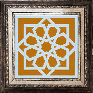 20x20 Cm Sp 101 Sarı Türk Yıldızı Kütahya İznik Çini Pano