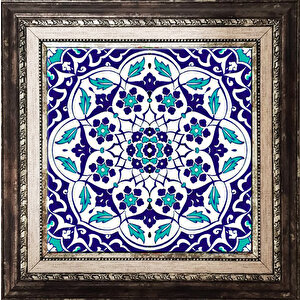 20x20 Cm Ac 92 Osmanlı Mavi Beyaz Kütahya Çini Pano