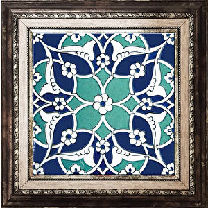 20x20 Cm Ac 80 Selçuklu İznik Desen Kütahya Çini Pano