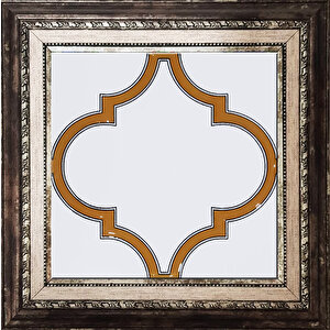 20x20 Cm Sp 103 Arabesk Sarı Beyaz Desenli Kütahya Çini