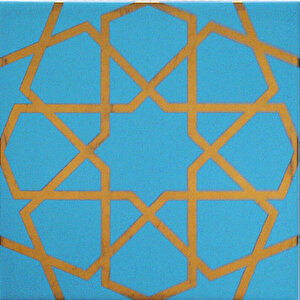 20x20 Cm Sp 89 Turkuaz Metalik Kütahya Çini Pano