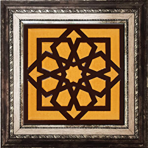 20x20 Cm Sp 101 Kahve Türk Yıldızı Kütahya İznik Çini Pano
