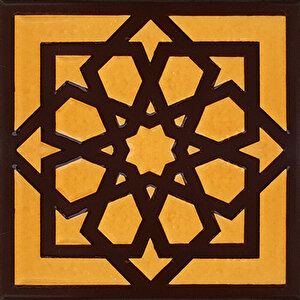 20x20 Cm Sp 101 Kahve Türk Yıldızı Kütahya İznik Çini Pano