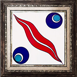 20x20 Cm Sp 14 Kütahya Çinisi İznik Desenli Çini Pano