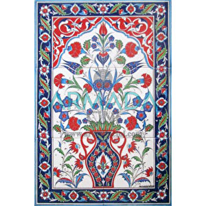 40x60 Cm Ed 511 Saksılı El Dekoru Çini Pano