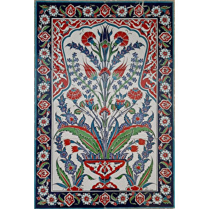 40x60 Cm Ed 510 Yeşil Hançerli El Dekoru Çini Pano