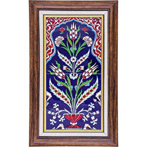 20x40 Cm Ed 160 Karanfil Kıvrık Yaprak El Dekoru Çini Pano