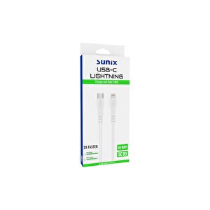 20w Usb-c / Lightning Hızlı Şarj Ve Data Kablosu Beyaz Sc-93