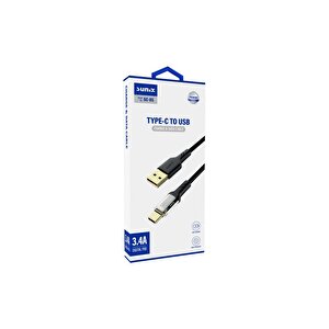 3.4a Type-c Şarj Ve Data Kablosu Siyah Sc-85