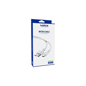 Sunix 2a Usb / Micro Şarj Ve Data Kablosu Beyaz Mcr-10