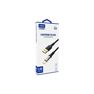 3.4a Lightning Şarj Ve Data Kablosu Siyah Sc-86