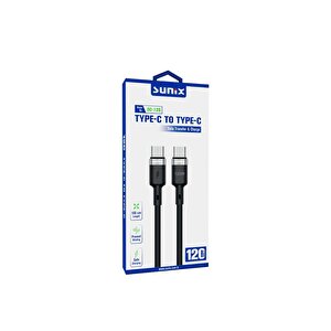 120w Usb-c / Type-c Şarj Ve Data Kablosu Siyah Sc-120