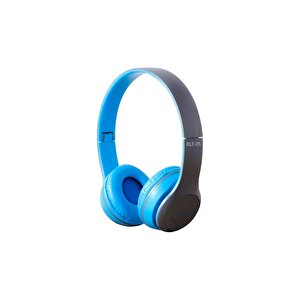 Wireless 5.0 Stereo Kulak Üstü Bluetooth Kulaklık Mavi Blt-25