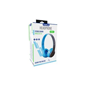Wireless 5.0 Stereo Kulak Üstü Bluetooth Kulaklık Mavi Blt-25