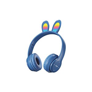 Wireless 5.0 Stereo Tavşan Kulak Üstü Bluetooth Kulaklık Mavi Blt-43