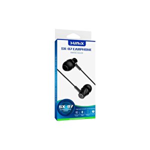 Stereo Ses Mikrofonlu 3.5mm Jack Kulak İçi Kablolu Kulaklık Siyah Sx-07