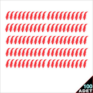 Şeffaf Balon İçi Kuş Tüyü, 100 Adet - Kırmızı