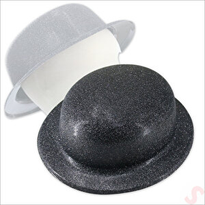 Simli Melon Şapka, 27cm X 7cm X 1 Adet - Siyah