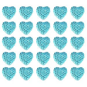 Polyester Kalp Fiyonk, 1,3 Cm - 25 Adet - Mavi̇
