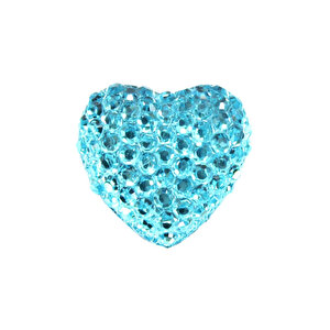 Polyester Kalp Fiyonk, 1,3 Cm - 25 Adet - Mavi̇