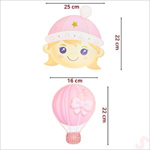 Kız Bebek Odası, 8 Parça Duvar Sticker Seti