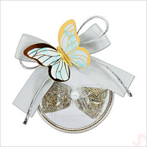 Lavantalı Ve Mavi Kelebekli 6,5cm Metal Pano Magnet, 1 Adet
