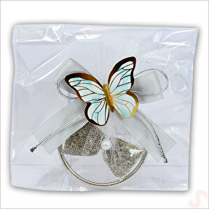 Lavantalı Ve Mavi Kelebekli 6,5cm Metal Pano Magnet, 1 Adet